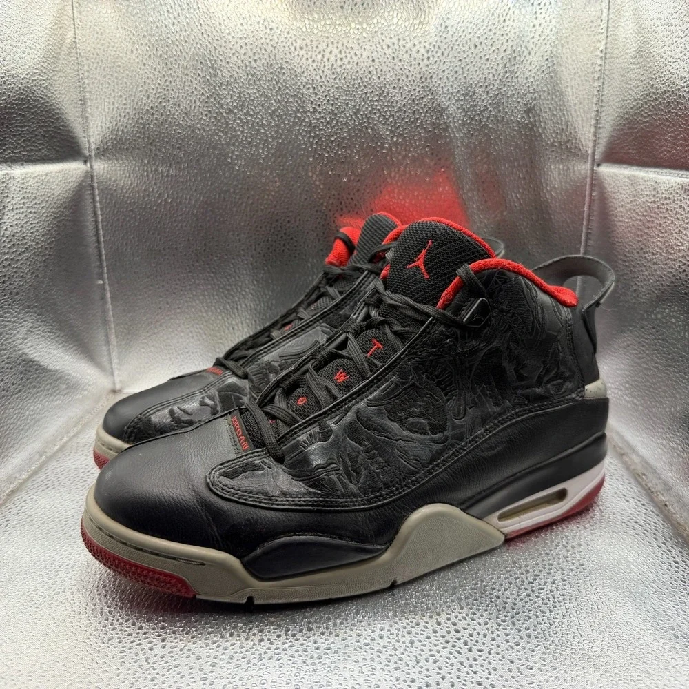 Size 10 Air Jordan Dub‎ Zero Black/Gym Red-Wolf Gray Mens Shoes 311046-013